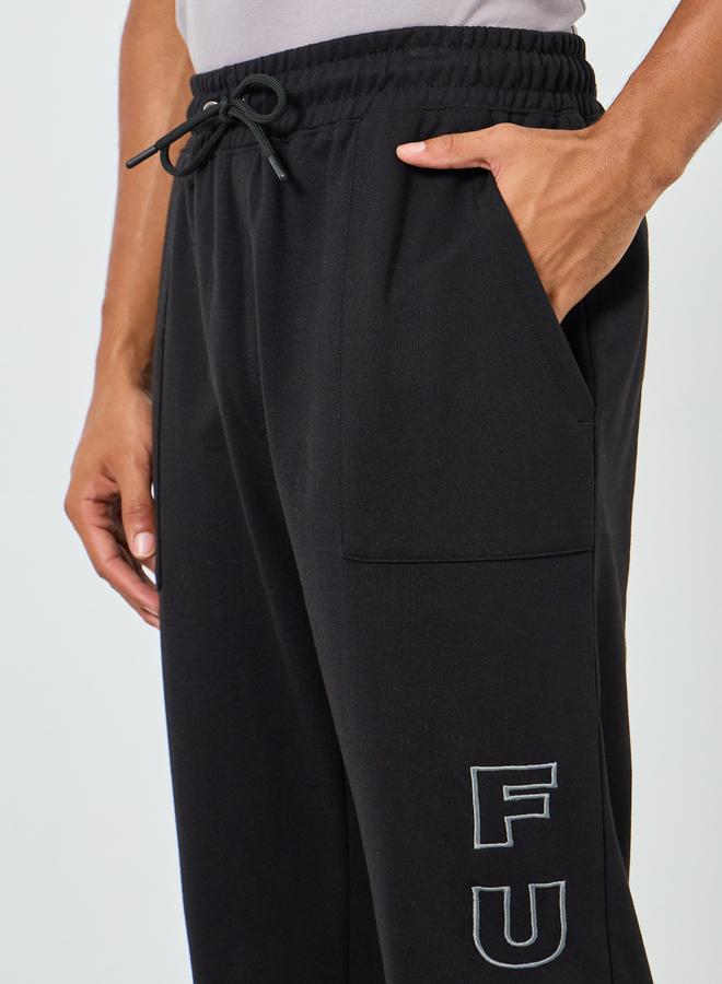 Styli Men Relaxed Fleece Embroidered Joggers - Image 3